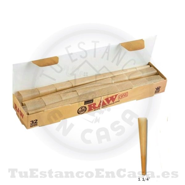 Conos Papel de Fumar RAW 1 ¼ - 32 und.