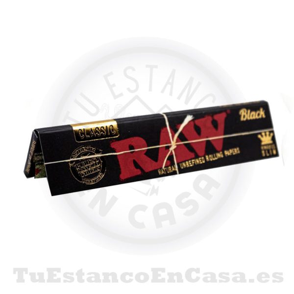Papel de Fumar Natural RAW Black Slim Extra Largo - 110 mm