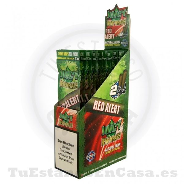 Papel de Fumar Blunt Juicy Jay's Hemp Wraps Red Alert (Sabor Fresa) 2 und. - Imagen 2