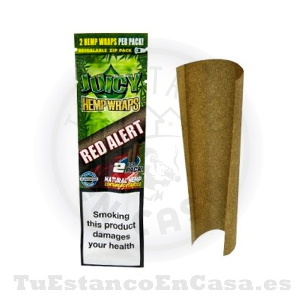 Papel de Fumar Blunt Juicy Jay's Hemp Wraps Red Alert (Sabor Fresa) 2 und.