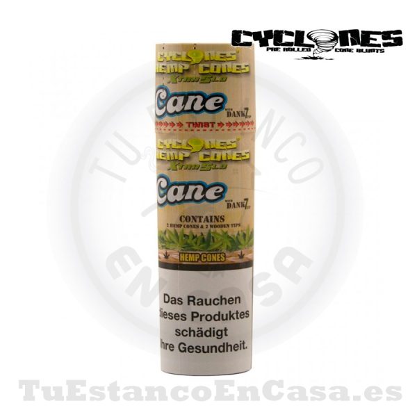 Conos Papel de Fumar Cyclones Hemp Cones Cane (Sabor Caña de Azúcar) 2 und.