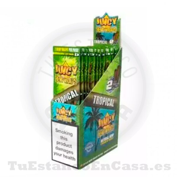 Papel de Fumar Blunt Juicy Jay's Hemp Wraps Tropical (Sabor Frutas Tropicales) 2 und. - Imagen 2