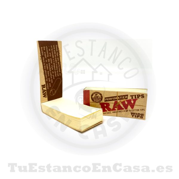Tips Filtros de Cartón Natural RAW Extra Largos Perforated 50 und. - Imagen 2