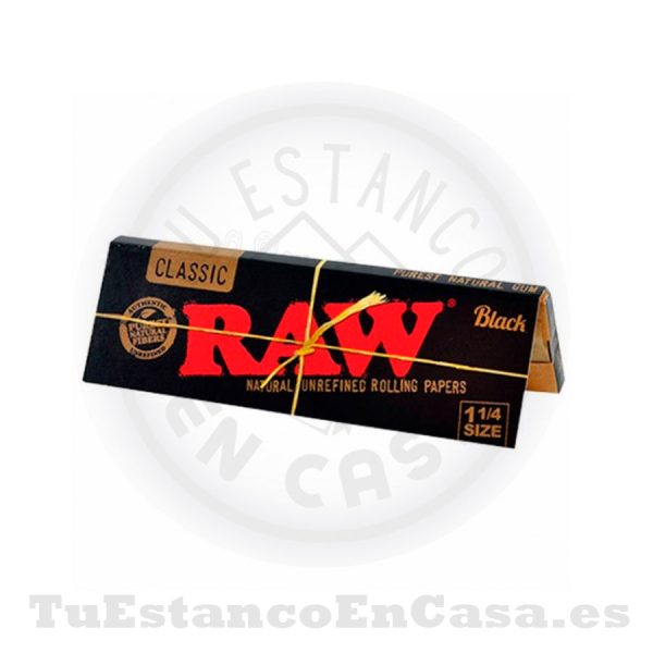 Papel de Fumar Natural RAW Black 1 ¼ - 78 mm
