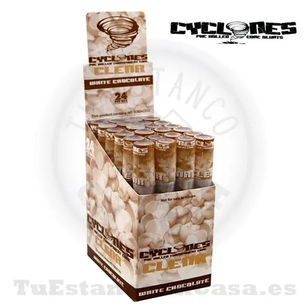 Cono Papel de Fumar Cyclones Clear White Chocolate (Sabor Chocolate Blanco) - Imagen 2