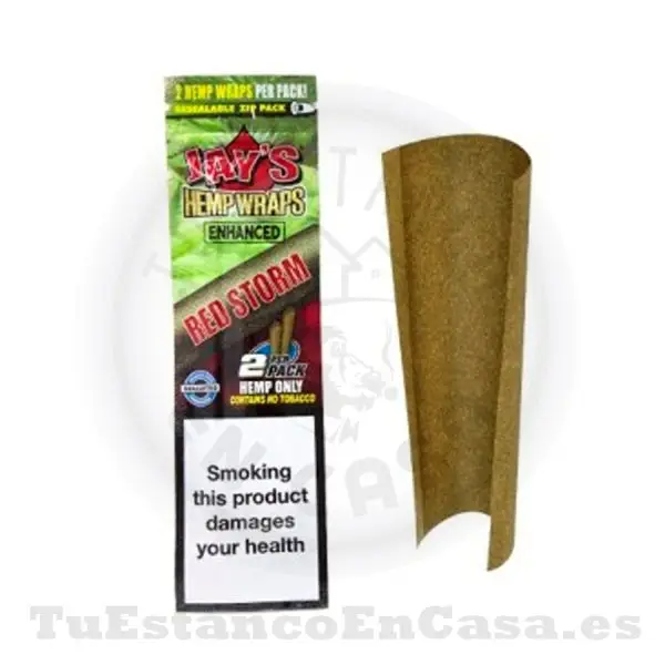 Papel de Fumar Blunt Juicy Jay's Hemp Wraps Red Storm (Sabor Pastel de Cereza) 2 und.
