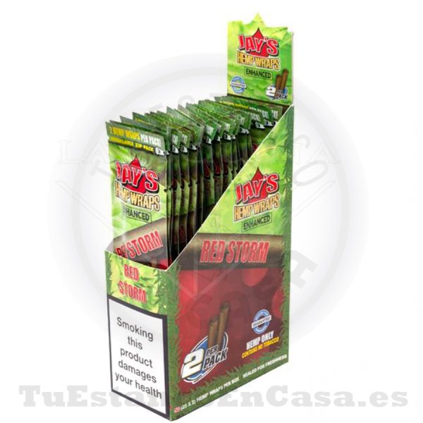 Papel de Fumar Blunt Juicy Jay's Hemp Wraps Red Storm (Sabor Pastel de Cereza) 2 und. - Imagen 2