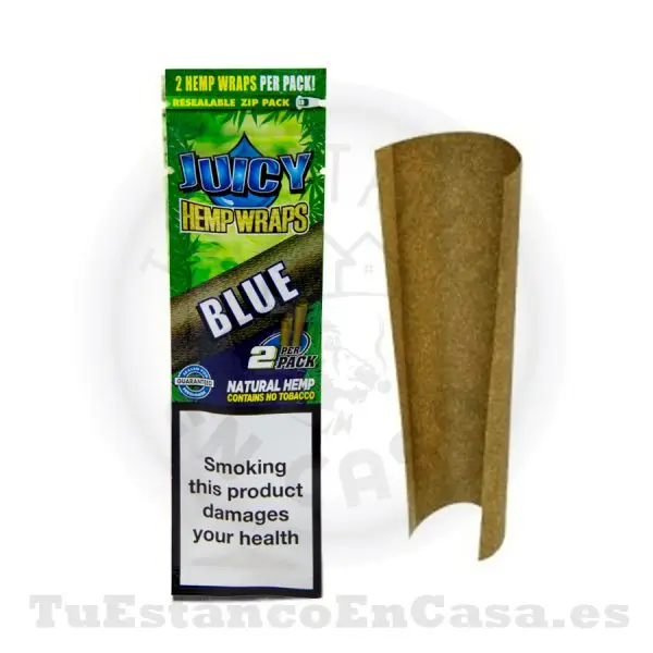Papel de Fumar Blunt Juicy Jay's Hemp Wraps Blue (Sabor Arándanos) 2 und.
