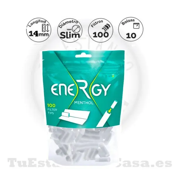 Filtros Energy Slim Menthol 6 mm 100 und.