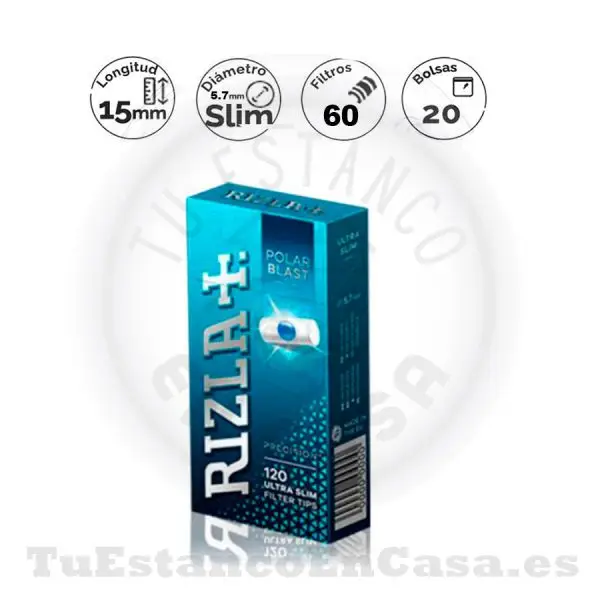 Filtros Rizla + Polar Blast Super Slim Click 5.7 mm 120 und.
