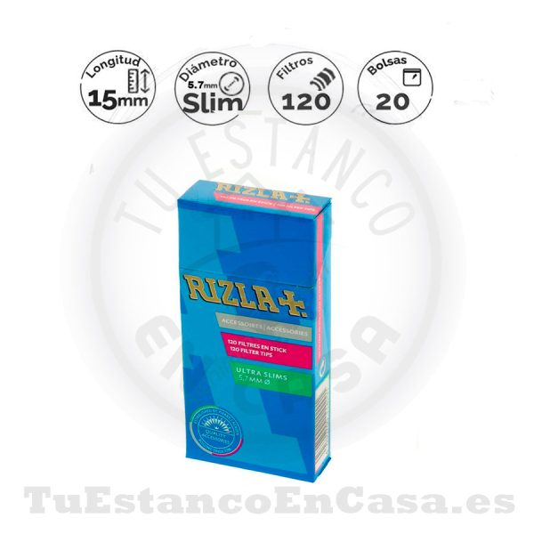 Filtros Rizla + Super Slim 5.7 mm 120 und.
