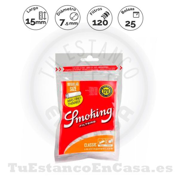 Filtros Smoking Regular 7.5 mm 120 und.