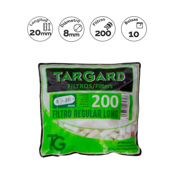 Filtros Targard Regular Extra Largo 8 mm 200 und.