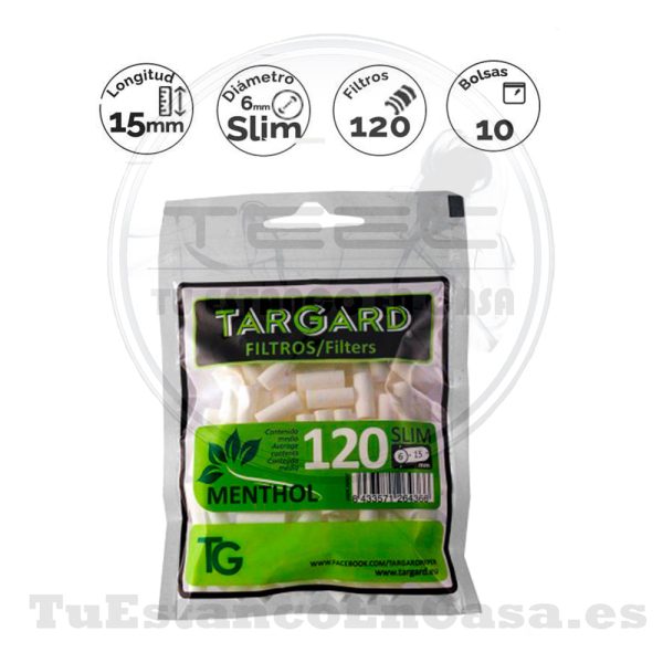 Filtros Targard Slim Menthol 6 mm 120 und.