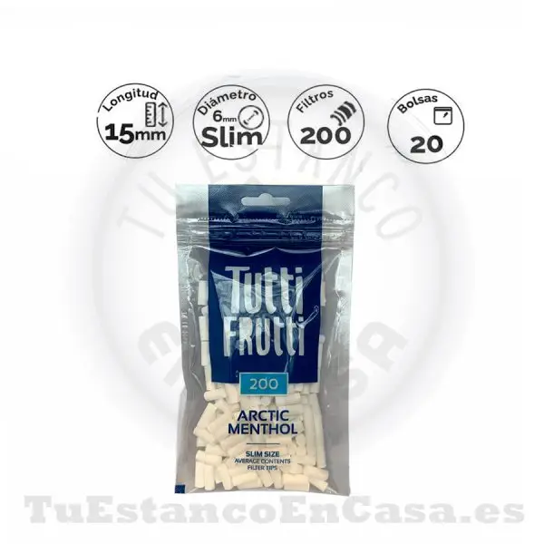 Filtros Tutti Frutti Blueberry Mint 6 mm 200 und.