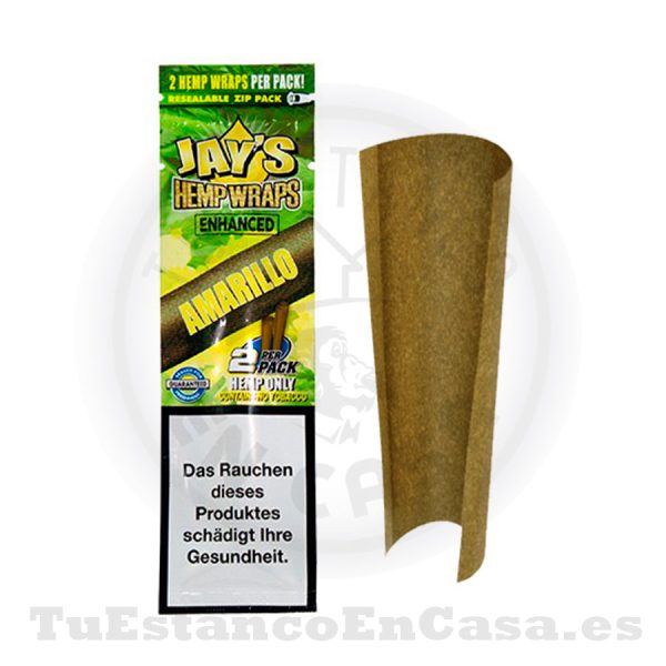 Papel de Fumar Blunt Juicy Jay's Hemp Wraps Amarillo (Sabor Pastel de Limón) 2 und.