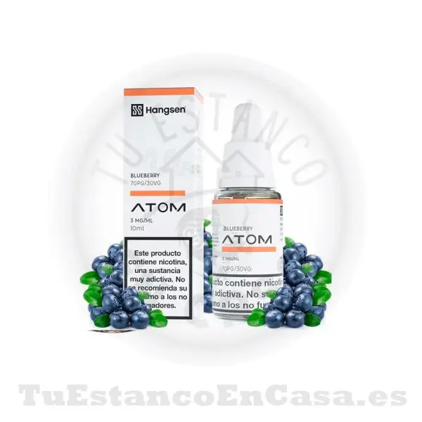 E - Liquido Hangsen Atom Blueberry - 10 ml