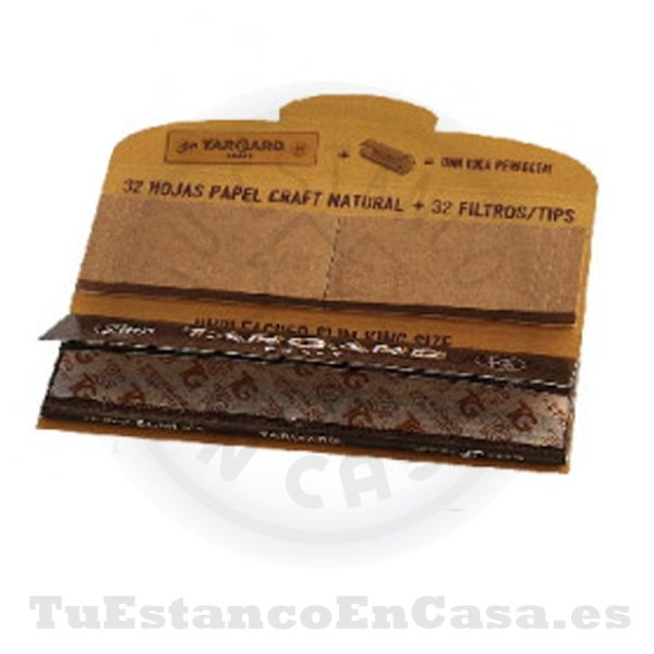 Papel de Fumar Natural Targard Slim Extra Largo Craft - 110 mm + 32 Tips