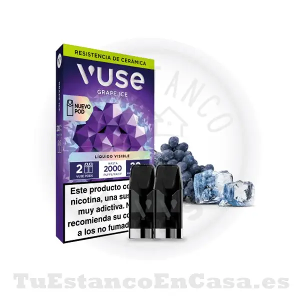 Recarga Cabezal Vuse Go Reload 2 und. Grape ICE 20 mg - 1000 Caladas