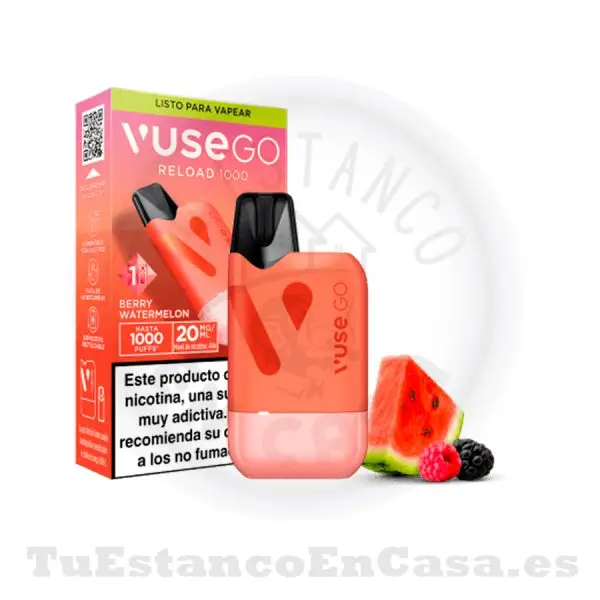 Vaper con Cabezal Desechable Vuse Go Reload Box Berry Watermelon 20 mg - 1000 Caladas