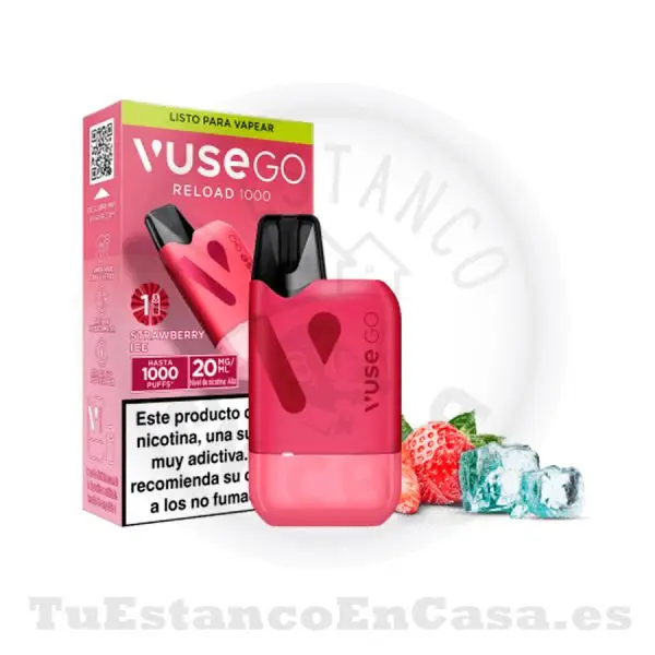 Vaper Recargable Vuse Go Reload Box Strawberry Ice 20 mg - 1000 Caladas