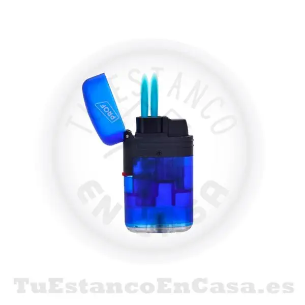 Encendedor Turbo Prof Doble Llama Translúcido