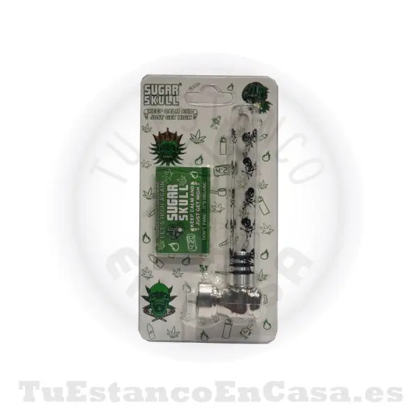 Pipa de Cristal & Metal Sugar Skull - Imagen 3