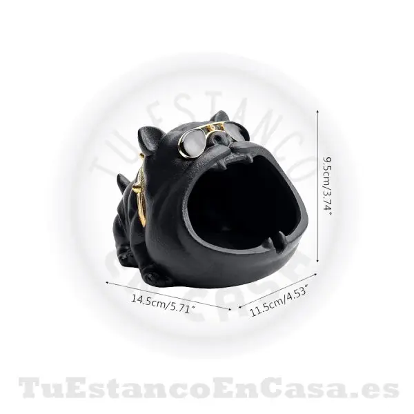 Cenicero Cerámica Bull Dog con Gafas - Imagen 2