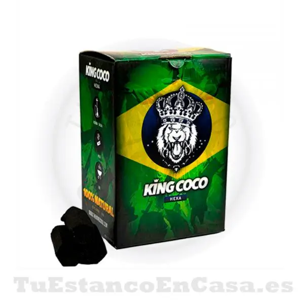 Carbón Natural King Coco Hexagonal - 1 Kg