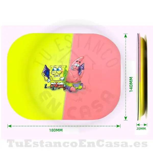 Bandeja Metal Pequeña Bob Esponja con Tapete Magnético Apolo Head Shop - Imagen 3