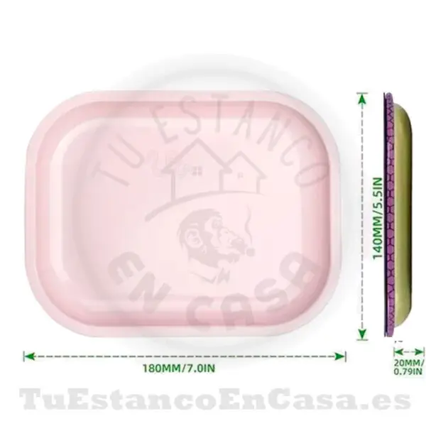 Bandeja Metal Pequeña Rosa con Tapete Magnético Apolo Head Shop - Imagen 3