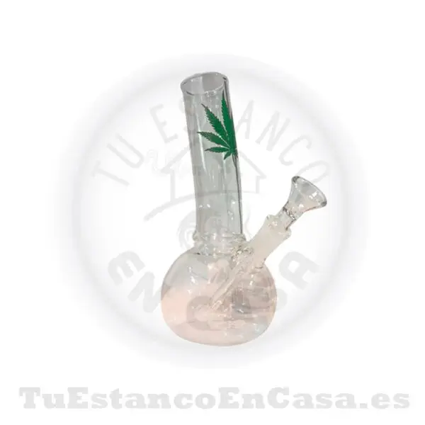 Bong de Cristal Apolo Head Shop - Diseño Clásico Hoja Verde  25 cm
