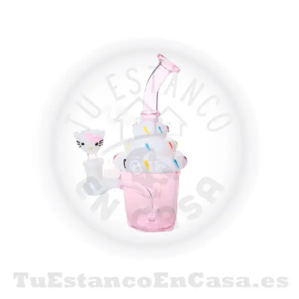 Pipa de Agua de Cristal Apolo Head Shop – Diseño Cupcake Hello Kitty