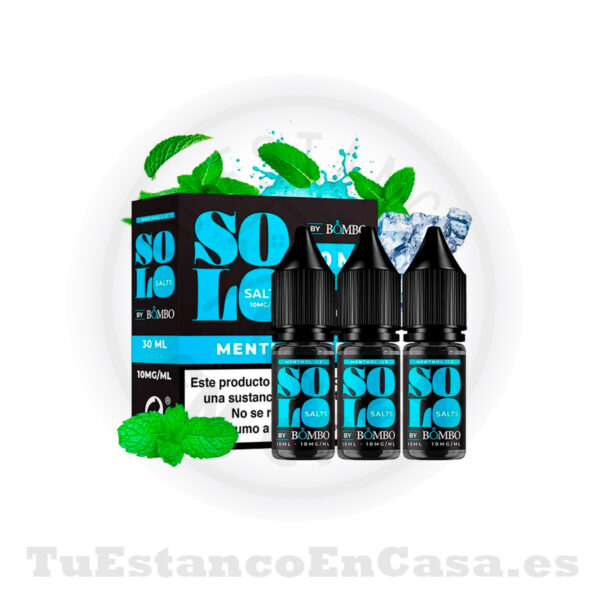E - Liquido Bombo Solo Salts - Menthol Ice - Imagen 2