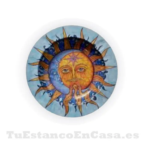 Cenicero Metálico - Diseño Sol y Luna