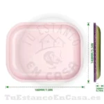 Bandeja Metal Pequeña Rosa con Tapete Magnético Apolo Head Shop - Imagen 3