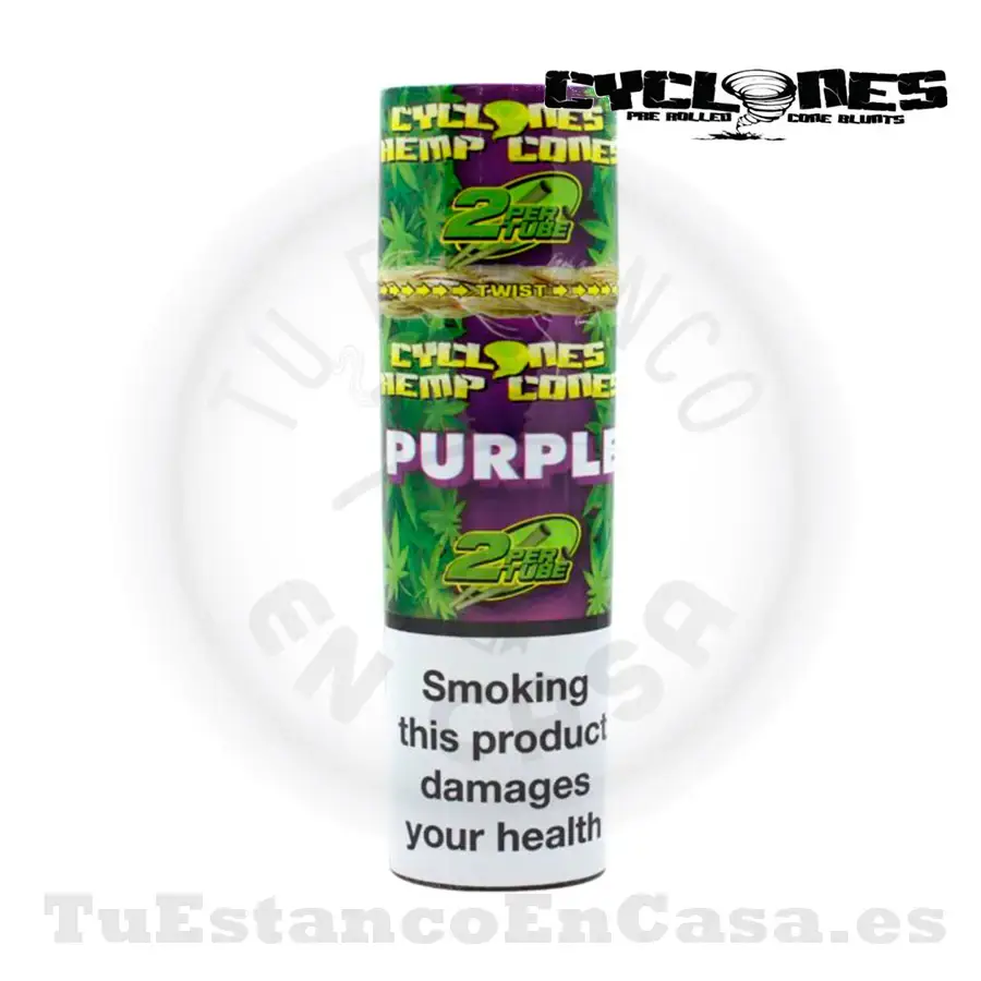 Conos-Cyclones-Uva-1.webp Conos Papel de Fumar Cyclones Hemp Cones Purple (Sabor Uva) 2 und. - Imagen 1