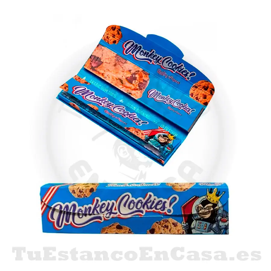 PapeldeFumarMonkeyKingCookies1.webp Papel de Fumar Natural Monkey King Extra Largo + Tips de Cartón - Cookies - Imagen 1
