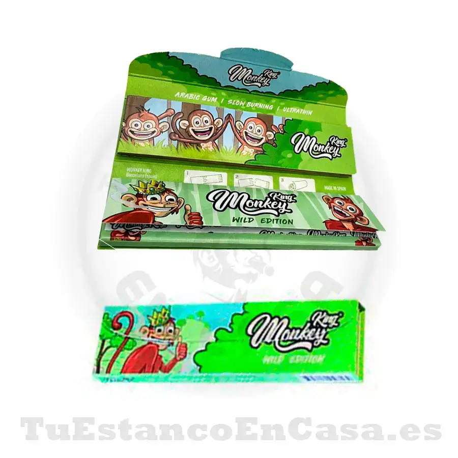 PapeldeFumarMonkeyKingwildedition1.webp Papel de Fumar Natural Monkey King Extra Largo + Tips de Cartón - Wild Edition - Imagen 1