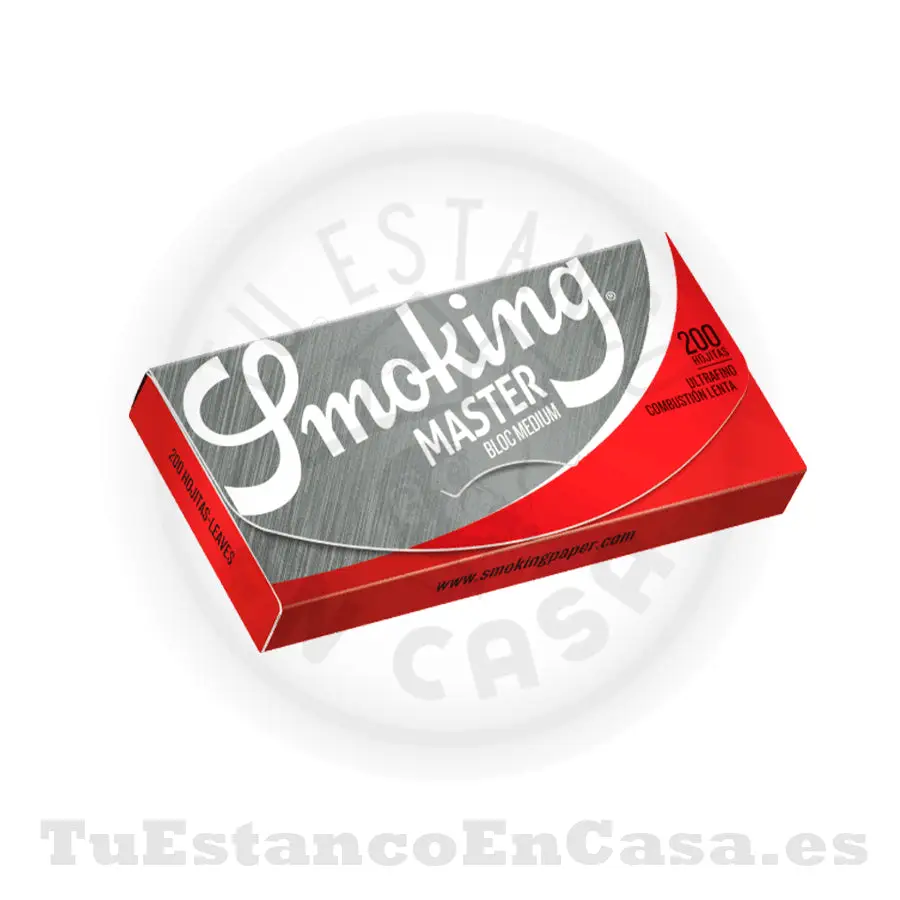 PapeldeFumarSmokingMasterBloc2003.webp Papel de Fumar Smoking Bloc Master 200 1 ¼ - 78 mm - Imagen 1