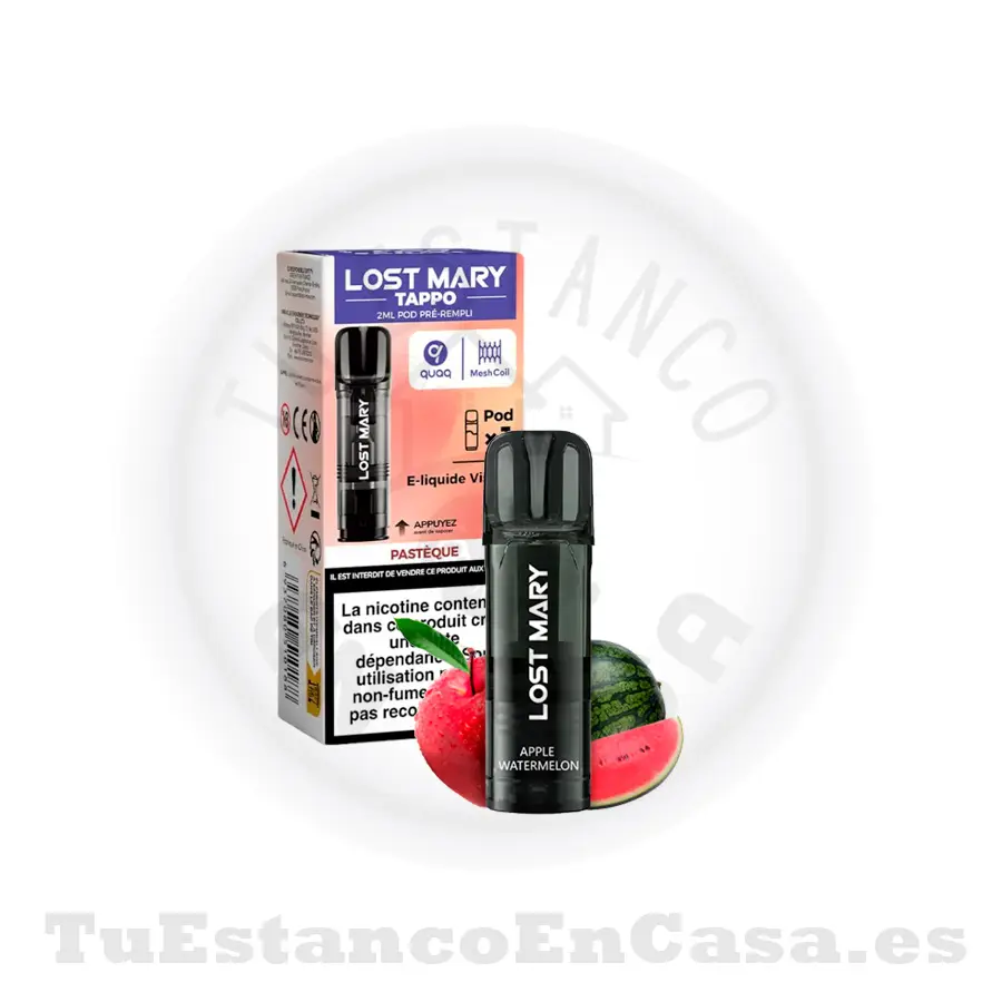 Recarga-Lost-mary-Nano-AIr-apple-watermelon.webp Recarga Cabezal Lost Mary Pro 1000 puf - Apple Watermelon - Imagen 1