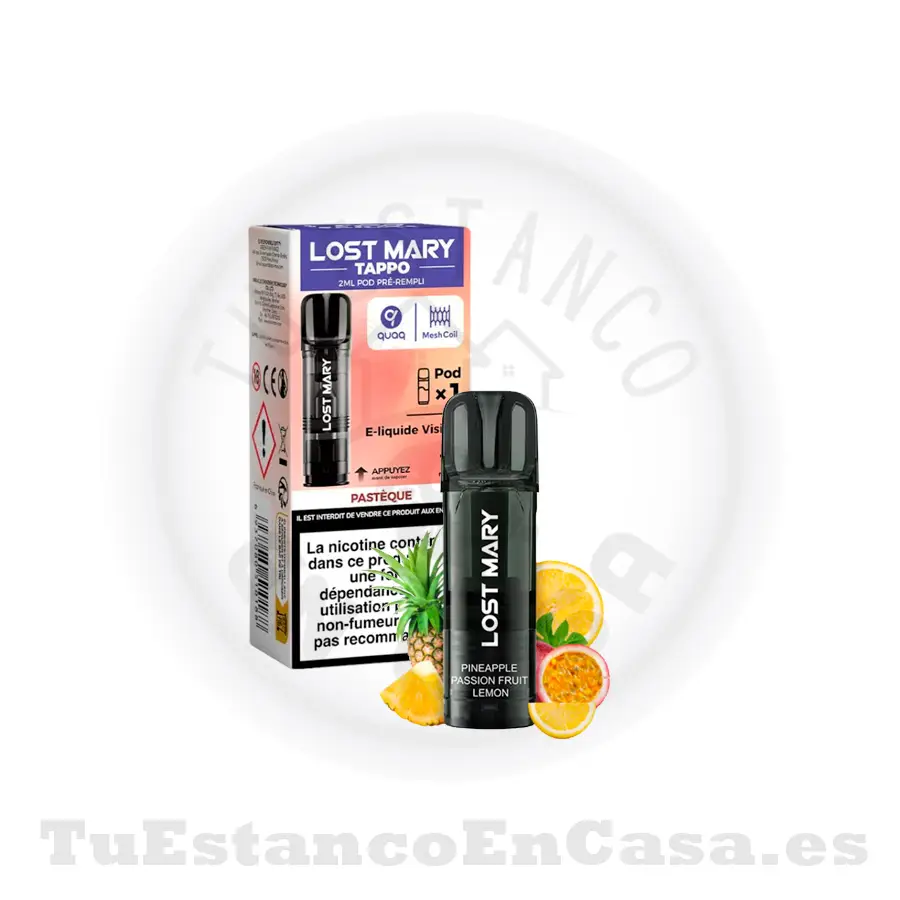 Recarga-Lost-mary-Nano-AIr-pineapple-passion.webp Recarga Cabezal Lost Mary Pro 1000 puf - Pineapple Passion Fruit - Imagen 1