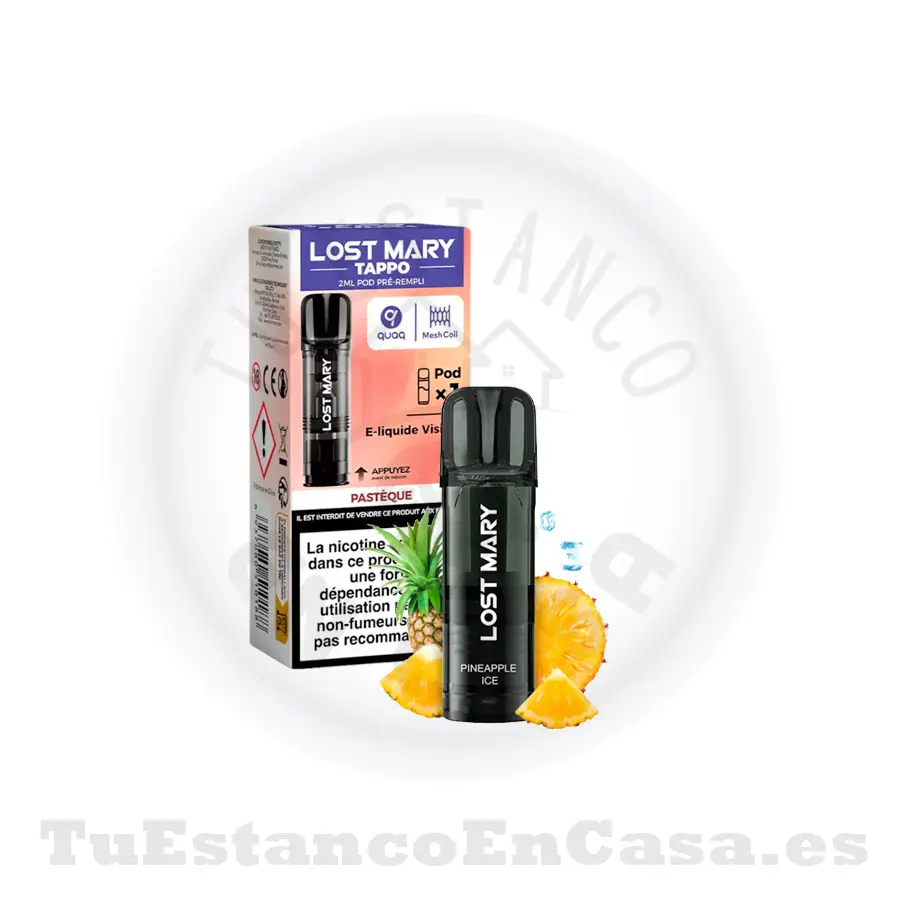 Recarga-Lost-mary-Nano-AIr-pineapple.webp Recarga Cabezal Lost Mary Pro 1000 puf - Pineapple Ice - Imagen 1
