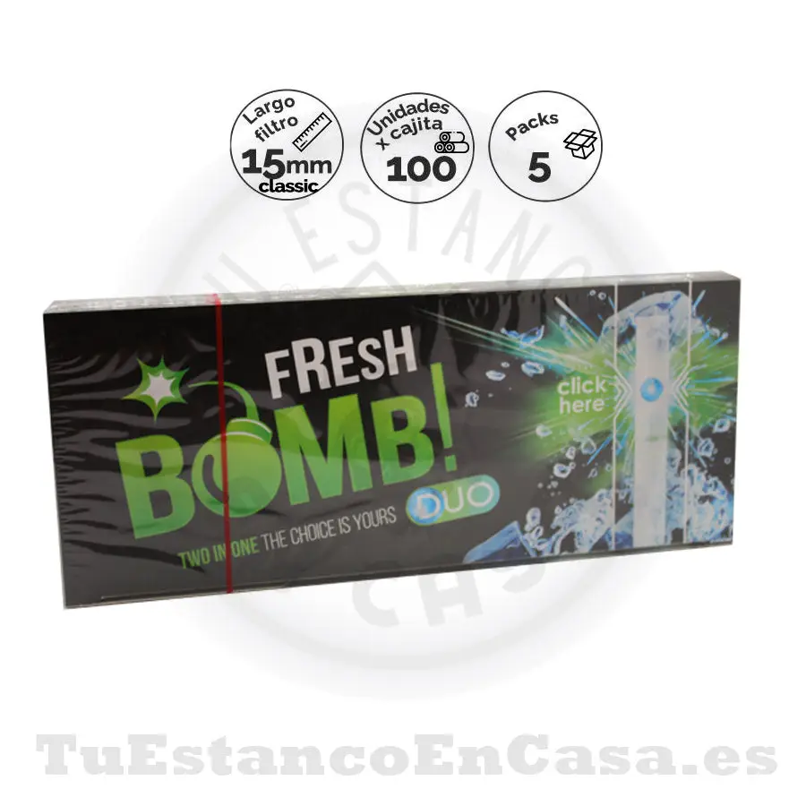 TubosFreshBoomMenta.webp Tubos Fresh Bomb Two in One Sabor Menta 100 und. - Imagen 1