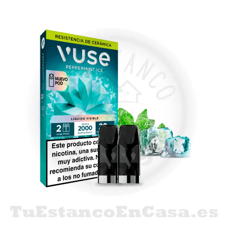 Vuse_cabezal_reload_menta2-und.webp Vuse Pods 2 und. Peppermint Ice 20 mg - 2000 Caladas - Imagen 1