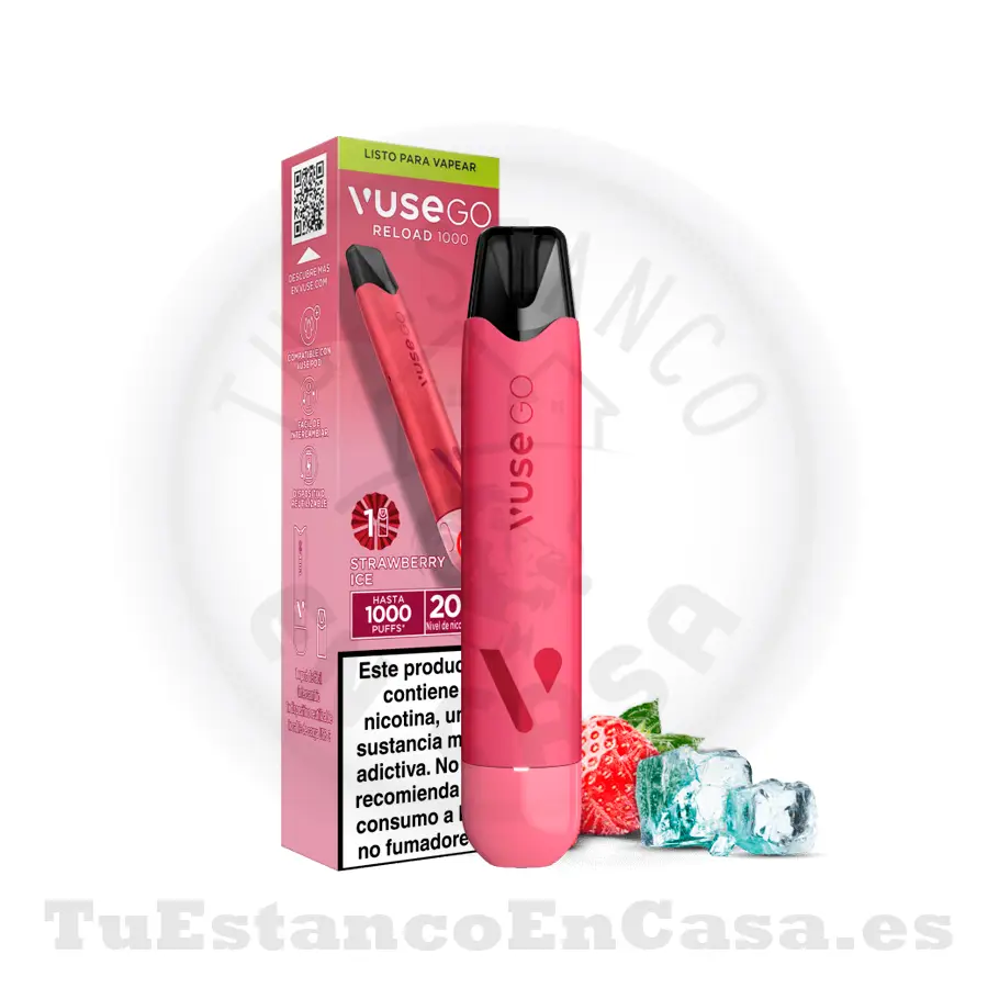 Vuse_reload_pen-4.webp Vaper Recargable Vuse Go Reload Pen Strawberry Ice 20 mg - 1000 Caladas - Imagen 1