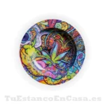 Cenicero Metálico - Diseño Psychedelic Weed