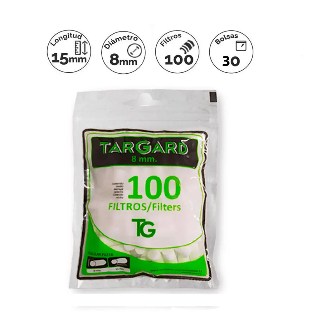 filtros-targard-regular-8-mm-100-und.webp Filtros Targard Regular 8 mm 100 und. - Imagen 1