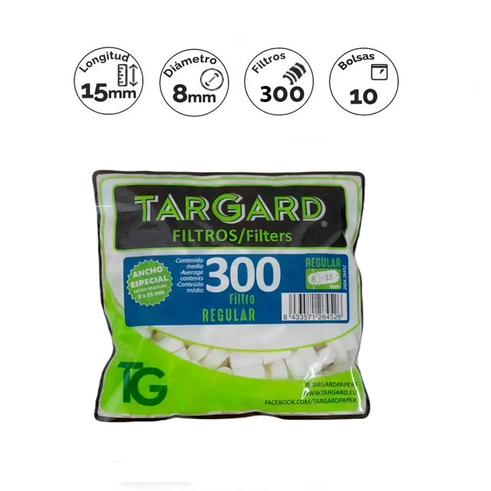 filtros-targard-regular-8-mm-300-und.webp Filtros Targard Regular 8 mm 300 und. - Imagen 1