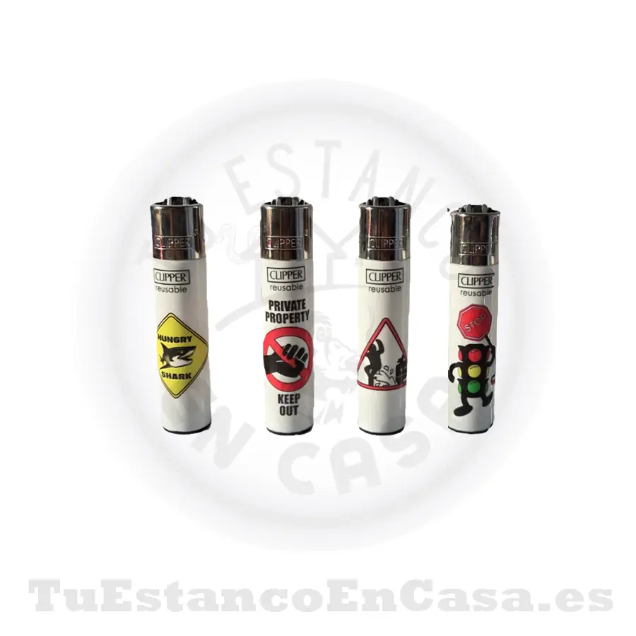 mechero_clipper_senal_blanco.webp Encendedor CLIPPER - Señales Blanco - Imagen 1